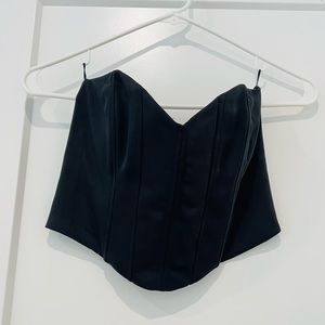 Zara classic black satin corset